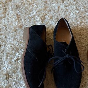 Black Suede women’s loafers with ties